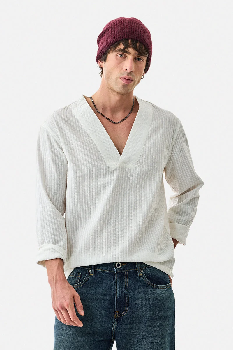 سنيتش Box Fit V Neck Popover Shirt